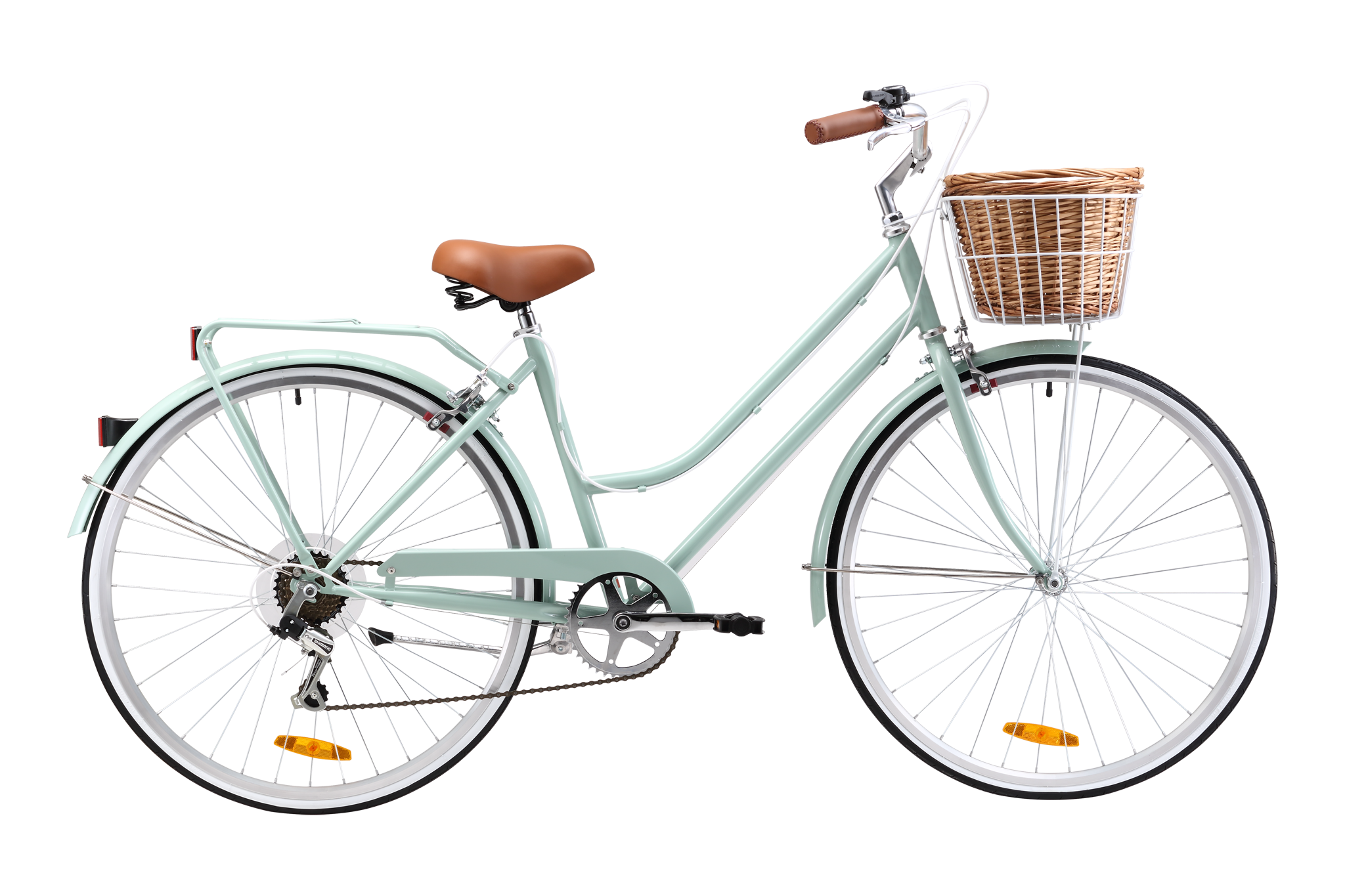 Mint green Ladies Classic bike with basket - Reid Bikes